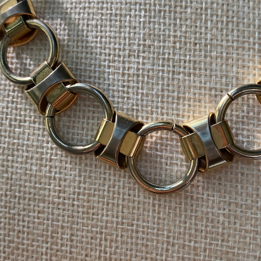 VTG Donald Stannard Gold Tone Link Necklace Signed Rare - Picture 2 of 8